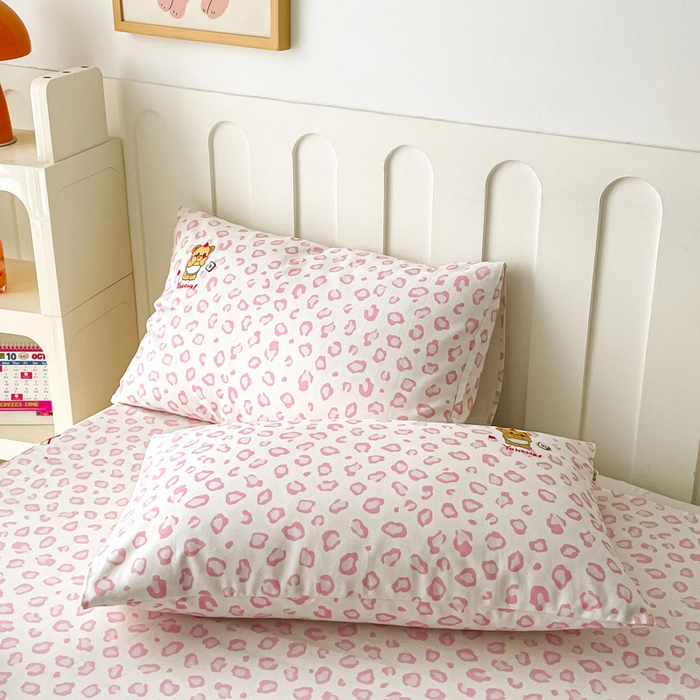 91家纺网 家纺一手货源 找家纺 雅居纺家纺 2026新款全棉绣花A类老粗布床单单件床单单品凉席席子 老粗布-可爱熊