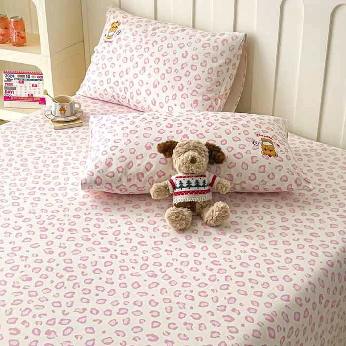 91家纺网 家纺一手货源 找家纺 雅居纺家纺 2026新款全棉绣花A类老粗布床单单件床单单品凉席席子 老粗布-可爱熊