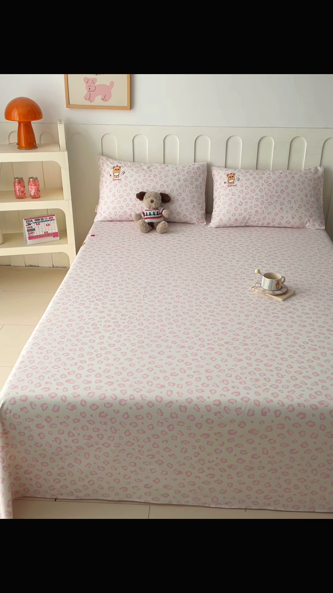 91家纺网 家纺一手货源 找家纺 雅居纺家纺 2026新款全棉绣花A类老粗布床单单件床单单品凉席席子 老粗布-可爱熊