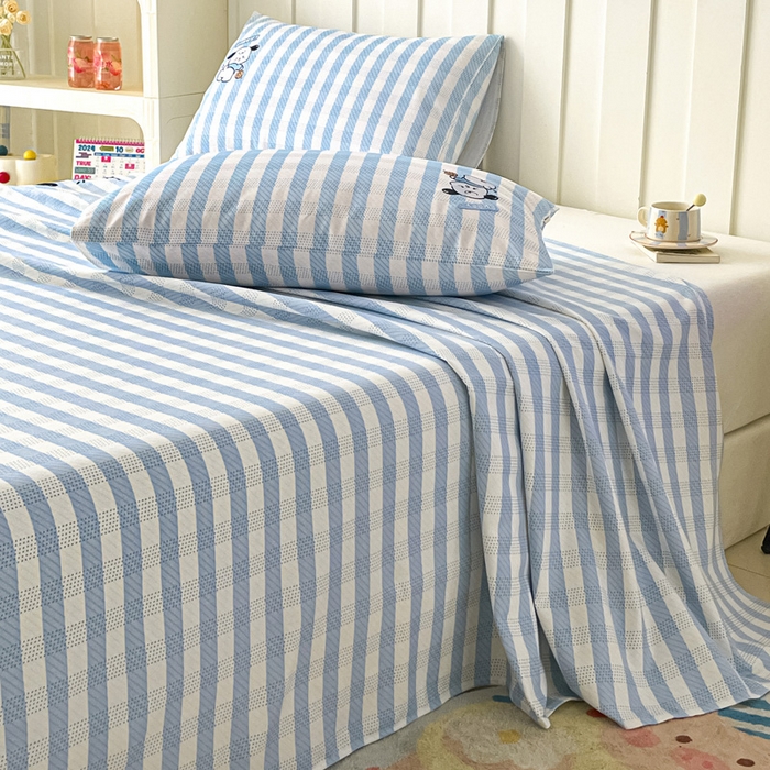 91家纺网 家纺一手货源 找家纺 雅居纺家纺 2026新款全棉绣花A类老粗布床单单件床单单品凉席席子 老粗布-篮球小狗