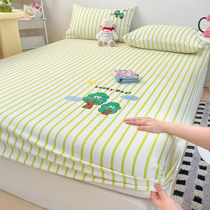 91家纺网 家纺一手货源 找家纺 （总）雅居纺家纺 2026新款全棉绣花A类老粗布床笠单件床笠单品凉席席子