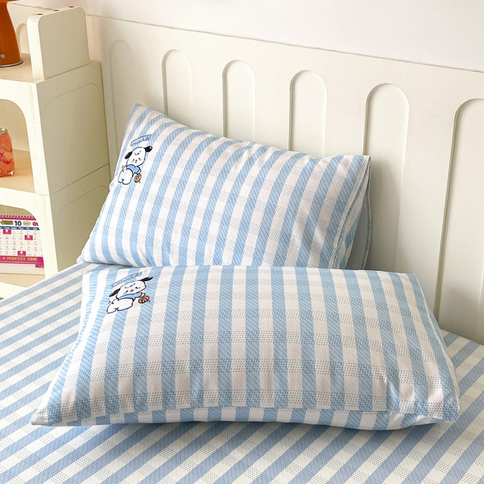 91家纺网 家纺一手货源 找家纺 雅居纺家纺 2026新款全棉绣花A类老粗布床笠单件床笠单品凉席席子 老粗布-篮球小狗