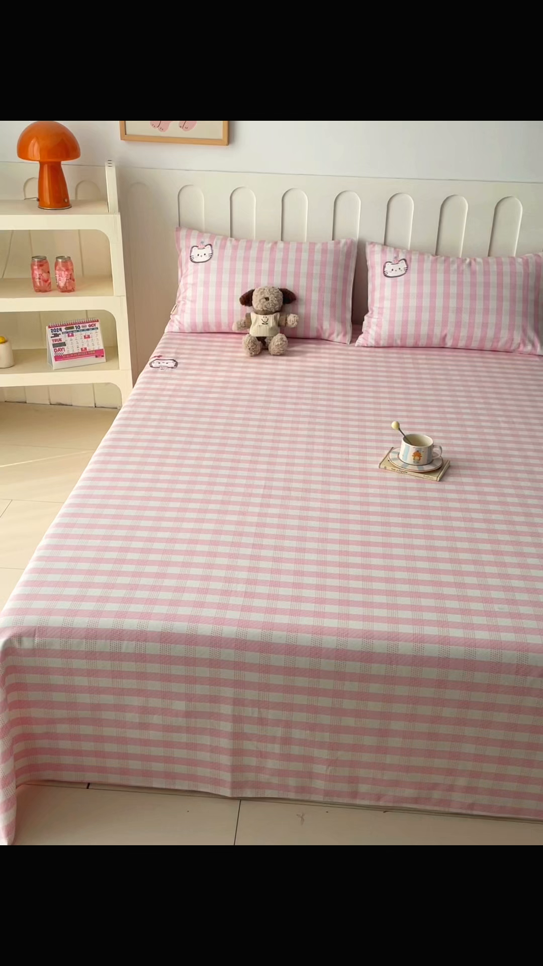 91家纺网 家纺一手货源 找家纺 雅居纺家纺 2026新款全棉绣花A类老粗布床单单件床单单品凉席席子 老粗布-猫咪派对