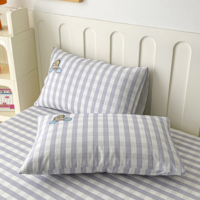 91家纺网 家纺一手货源 找家纺 雅居纺家纺 2026新款全棉绣花A类老粗布床单单件床单单品凉席席子 老粗布-星球恐龙