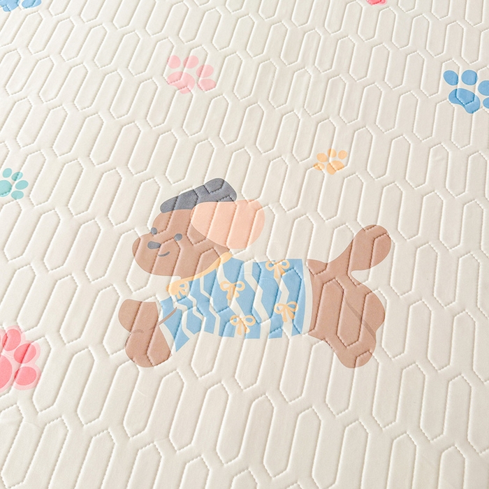 91家纺网 家纺一手货源 找家纺 悦织湾家纺 2026新款床单款乳胶席三件套印花纯色冰丝凉感夏凉乳胶席子 狗狗