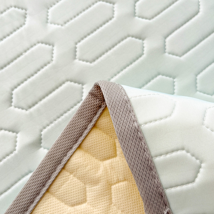 91家纺网 家纺一手货源 找家纺 悦织湾家纺 2026新款床单款乳胶席三件套印花纯色冰丝凉感夏凉乳胶席子 小可爱浅蓝