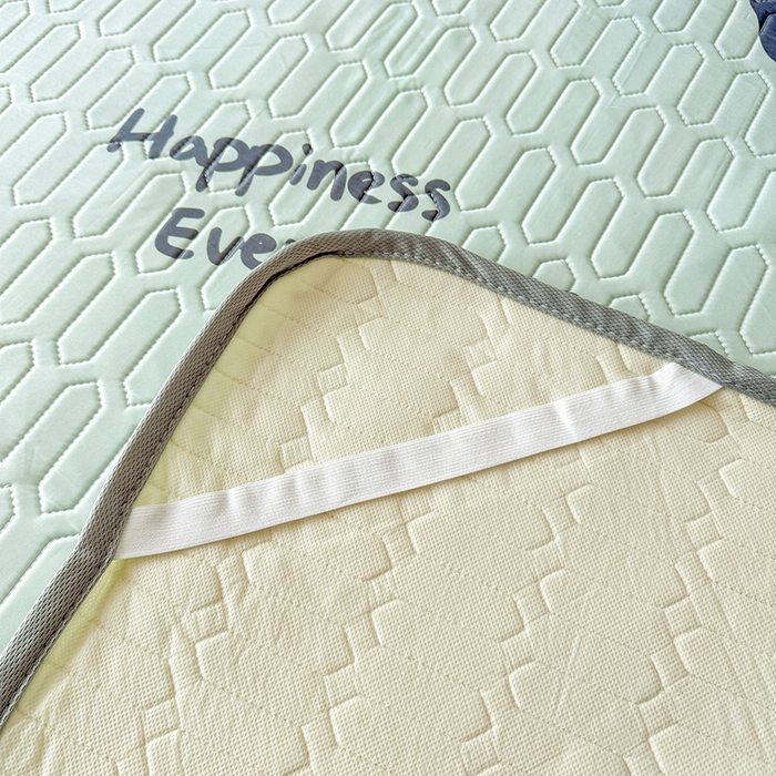 91家纺网 家纺一手货源 找家纺 悦织湾家纺 2026新款床单款乳胶席三件套印花纯色冰丝凉感夏凉乳胶席子 圆圈蝴蝶