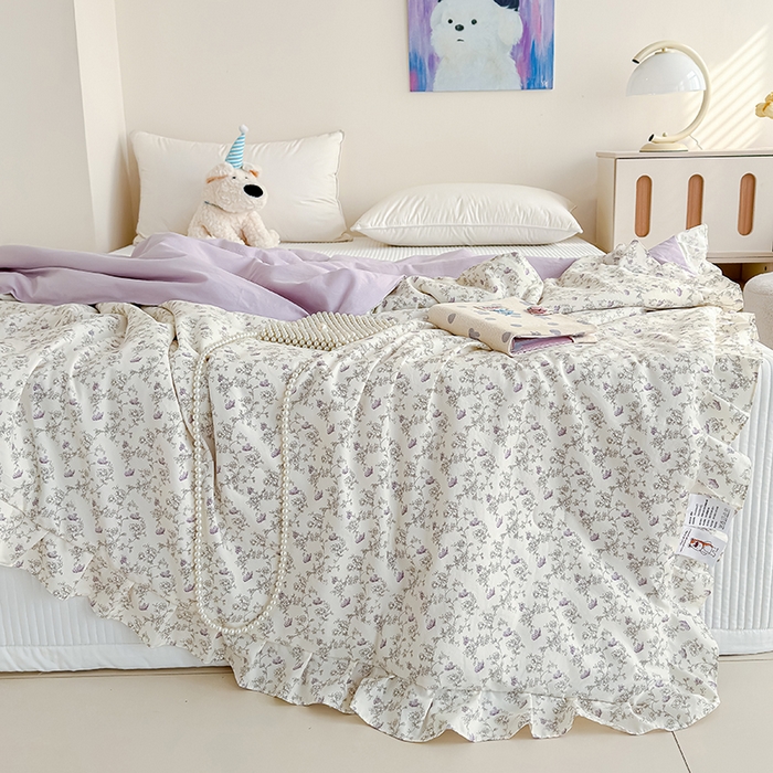 91家纺网 家纺一手货源 找家纺 归属 2026春夏新款古法仿棉夏被夏凉被空调被系列 花间彩蝶