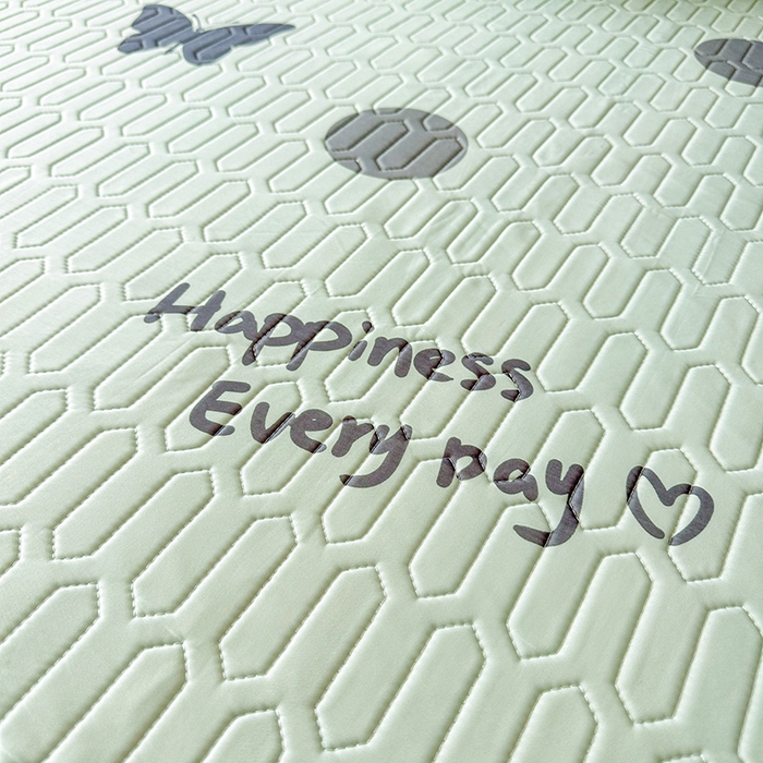 91家纺网 家纺一手货源 找家纺 悦织湾家纺 2026新款床单款乳胶席三件套印花纯色冰丝凉感夏凉乳胶席子 圆圈蝴蝶