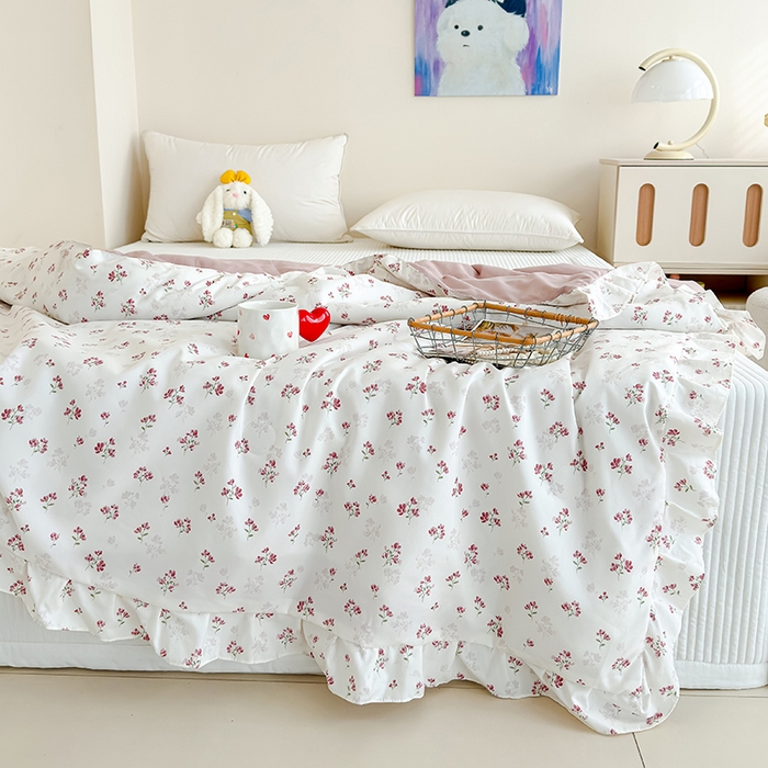 91家纺网 家纺一手货源 找家纺 归属 2026春夏新款古法仿棉夏被夏凉被空调被系列 花开半夏