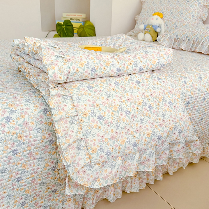 91家纺网 家纺一手货源 找家纺 归属 2026春夏新款古法仿棉夏被夏凉被空调被系列 花栖时光