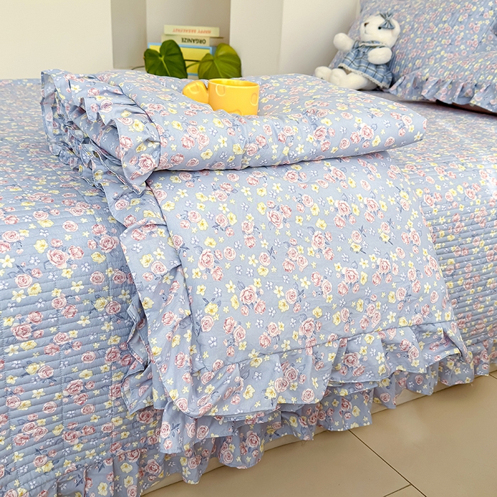 91家纺网 家纺一手货源 找家纺 归属 2026春夏新款古法仿棉夏被夏凉被空调被系列 花漾玫瑰