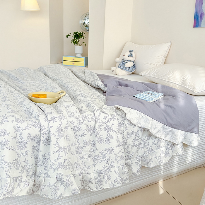 91家纺网 家纺一手货源 找家纺 归属 2026春夏新款古法仿棉夏被夏凉被空调被系列 靳叶清欢