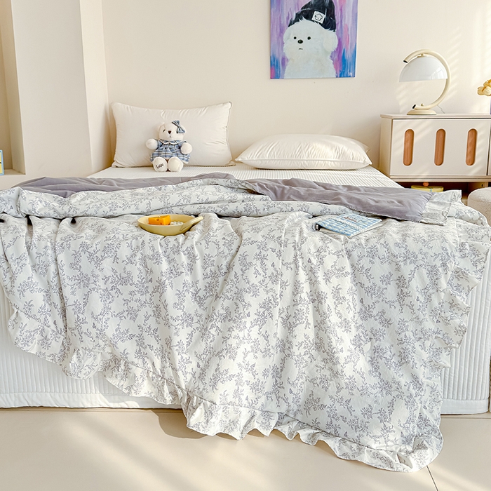 91家纺网 家纺一手货源 找家纺 归属 2026春夏新款古法仿棉夏被夏凉被空调被系列 靳叶清欢