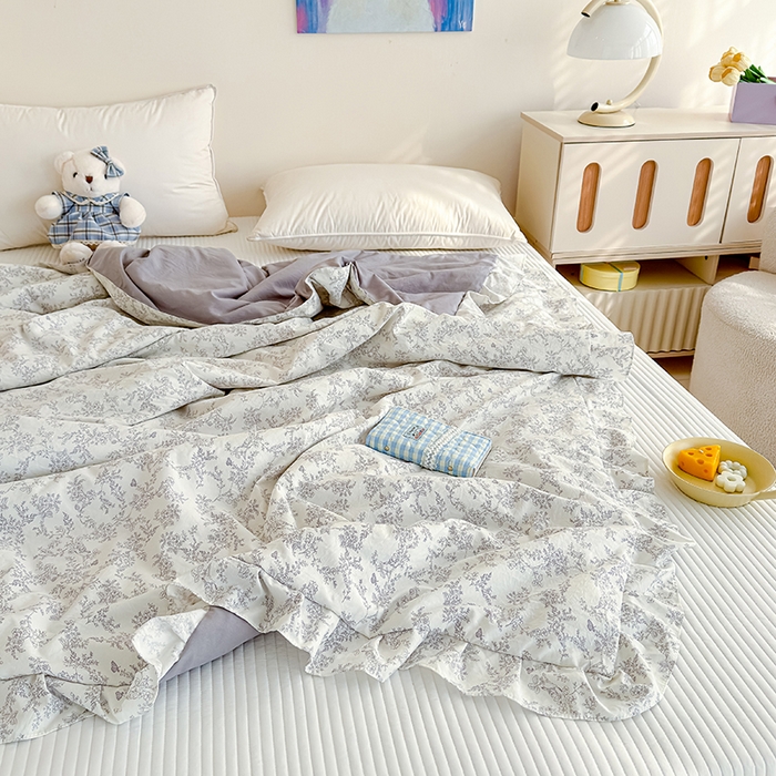 91家纺网 家纺一手货源 找家纺 归属 2026春夏新款古法仿棉夏被夏凉被空调被系列 靳叶清欢