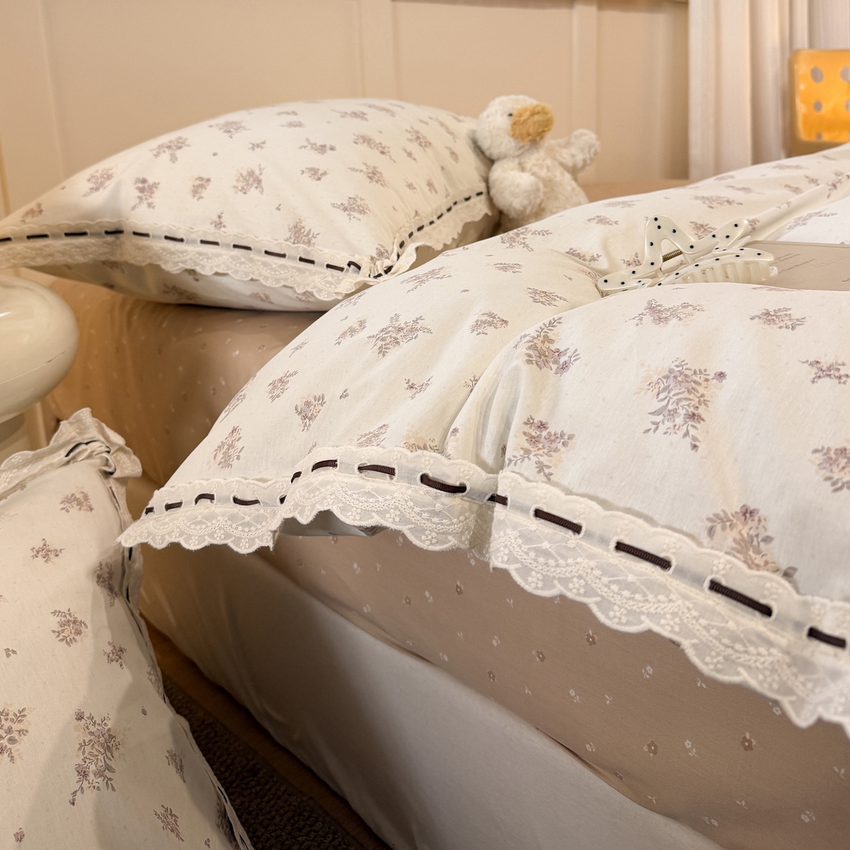 91家纺网 家纺一手货源 找家纺 澳萝拉 2026新款全棉法式小清新复古碎花四件套 夜茉莉