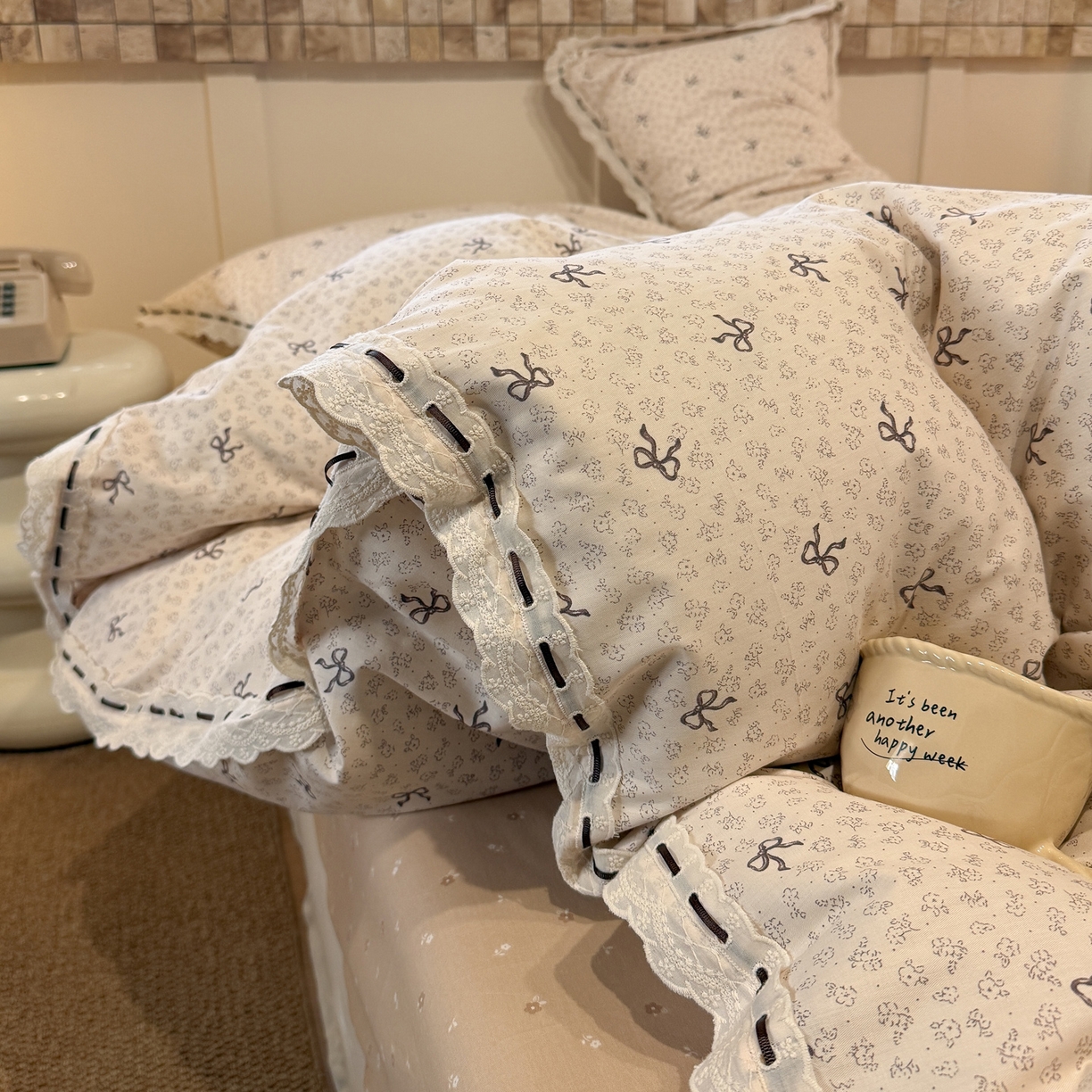 91家纺网 家纺一手货源 找家纺 澳萝拉 2026新款全棉法式小清新复古碎花四件套 黛西