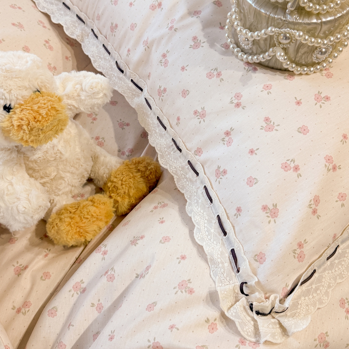 91家纺网 家纺一手货源 找家纺 澳萝拉 2026新款全棉法式小清新复古碎花四件套 春之约定