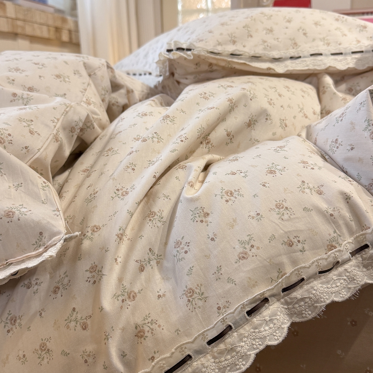 91家纺网 家纺一手货源 找家纺 澳萝拉 2026新款全棉法式小清新复古碎花四件套 温婉