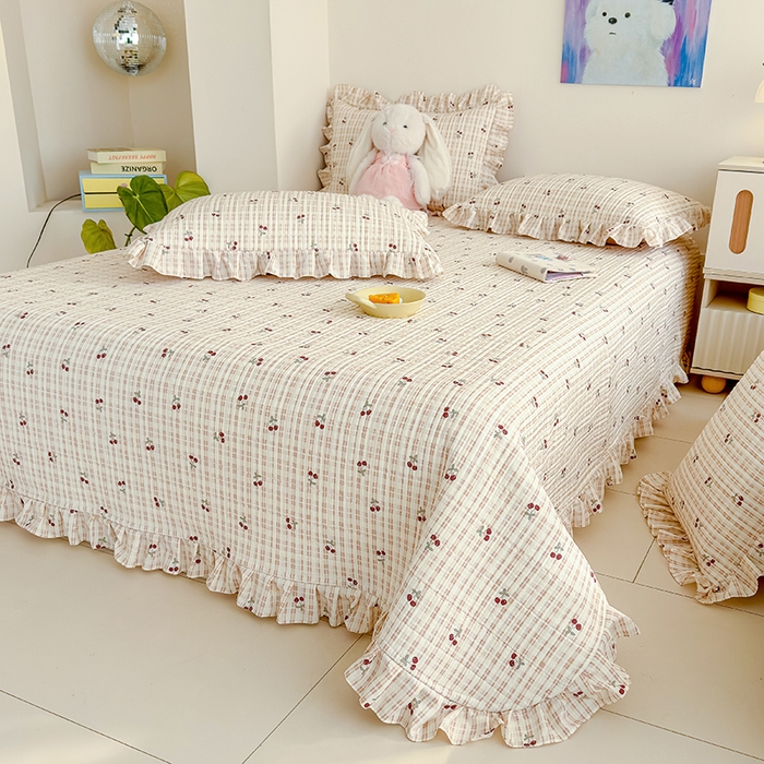 91家纺网 家纺一手货源 找家纺 （总）归属 2026春夏新款古法仿棉单床盖床盖三件套