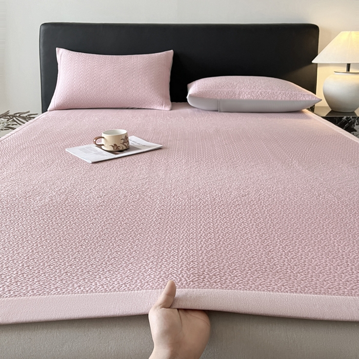 （总）雅居纺家纺 2026新款A类加厚三明治底星空提花凉感席床单款凉席席子