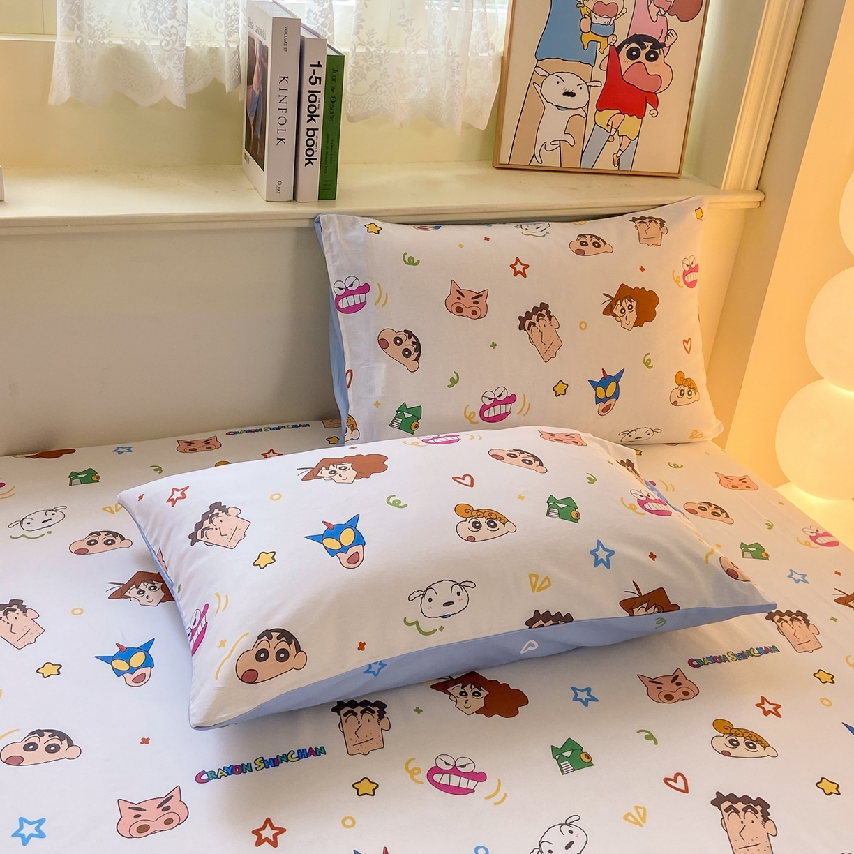 91家纺网 家纺一手货源 找家纺 （总）博雅 2026新款蜡笔小新正版授权全棉纯棉小版单床笠床笠单件