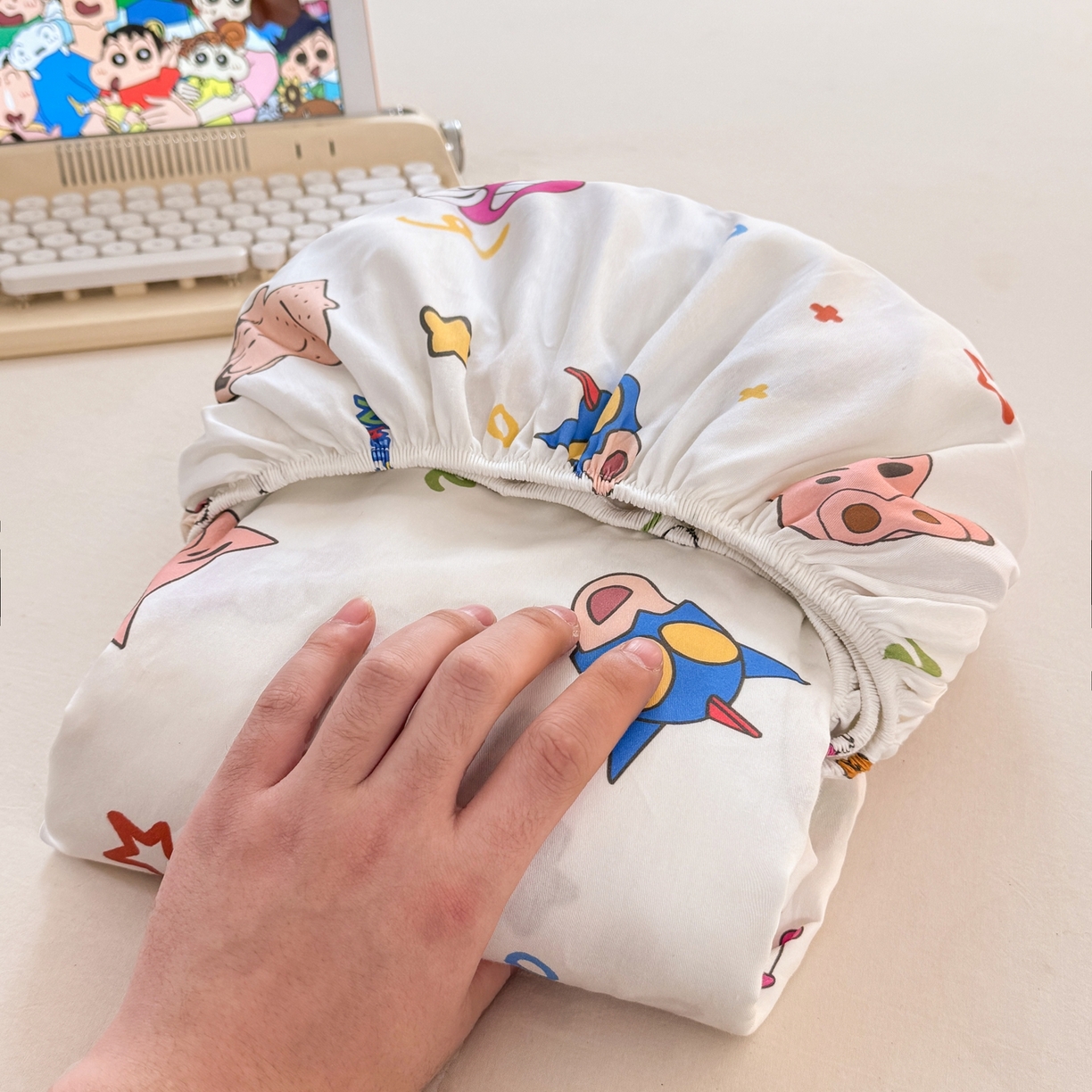 91家纺网 家纺一手货源 找家纺 （总）博雅 2026新款蜡笔小新正版授权全棉纯棉小版单床笠床笠单件