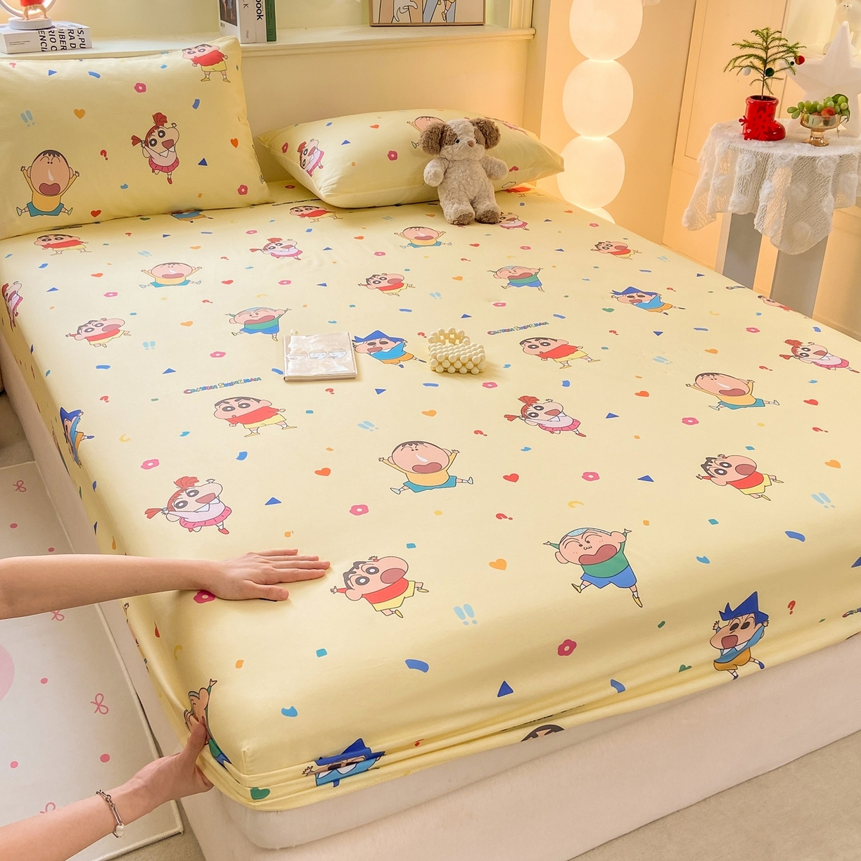 91家纺网 家纺一手货源 找家纺 （总）博雅 2026新款蜡笔小新正版授权全棉纯棉小版单床笠床笠单件