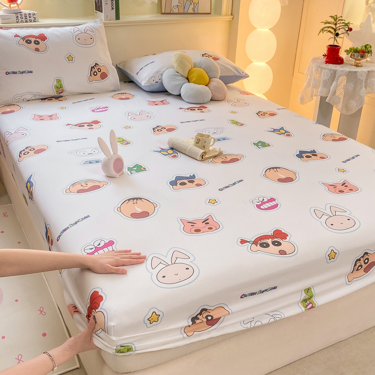 91家纺网 家纺一手货源 找家纺 （总）博雅 2026新款蜡笔小新正版授权全棉纯棉小版单床笠床笠单件