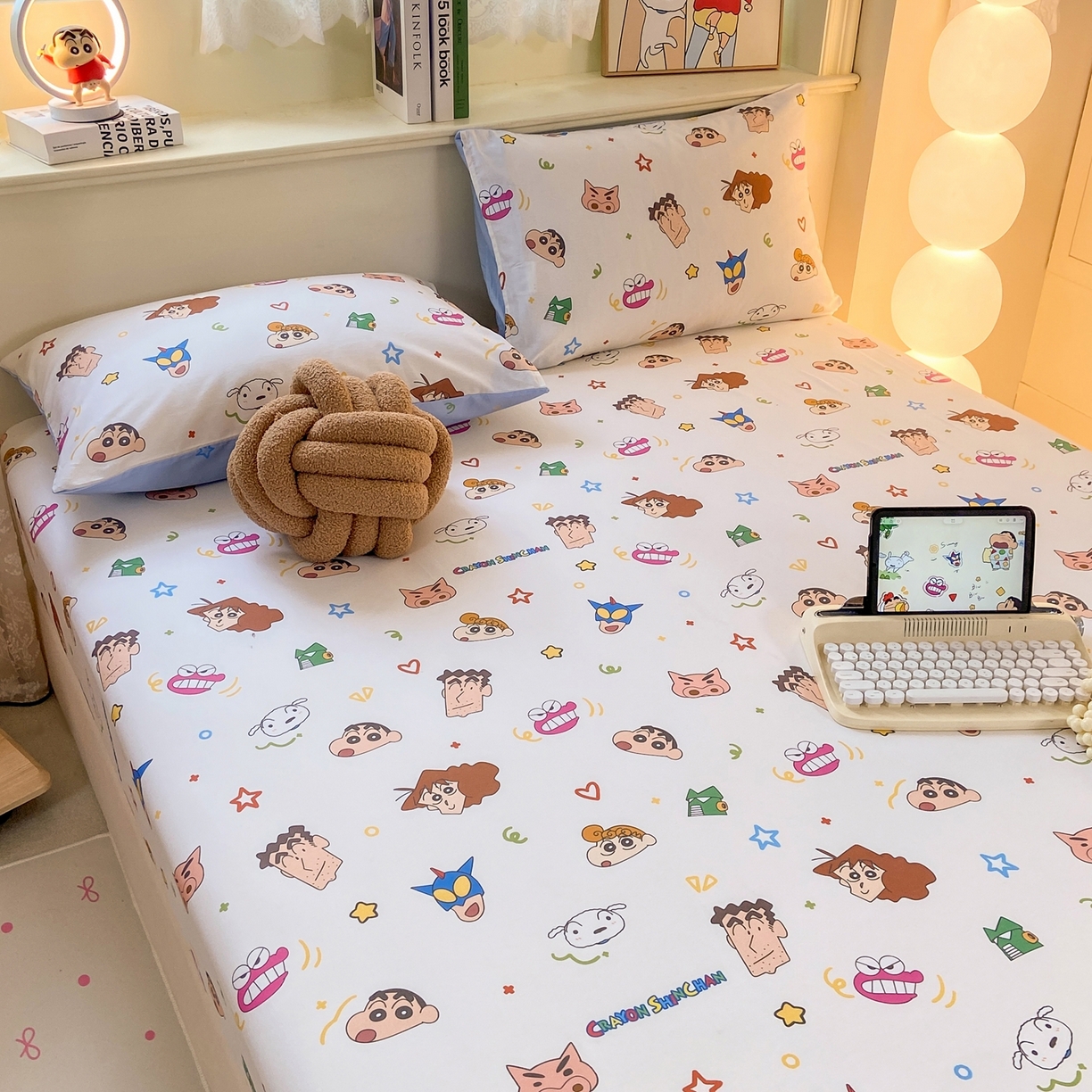 91家纺网 家纺一手货源 找家纺 （总）博雅 2026新款蜡笔小新正版授权全棉纯棉小版单床笠床笠单件