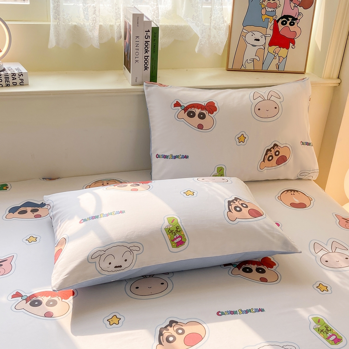 91家纺网 家纺一手货源 找家纺 博雅 2026新款蜡笔小新正版授权全棉纯棉小版单床笠床笠单件 小版-小兔蜡笔小新