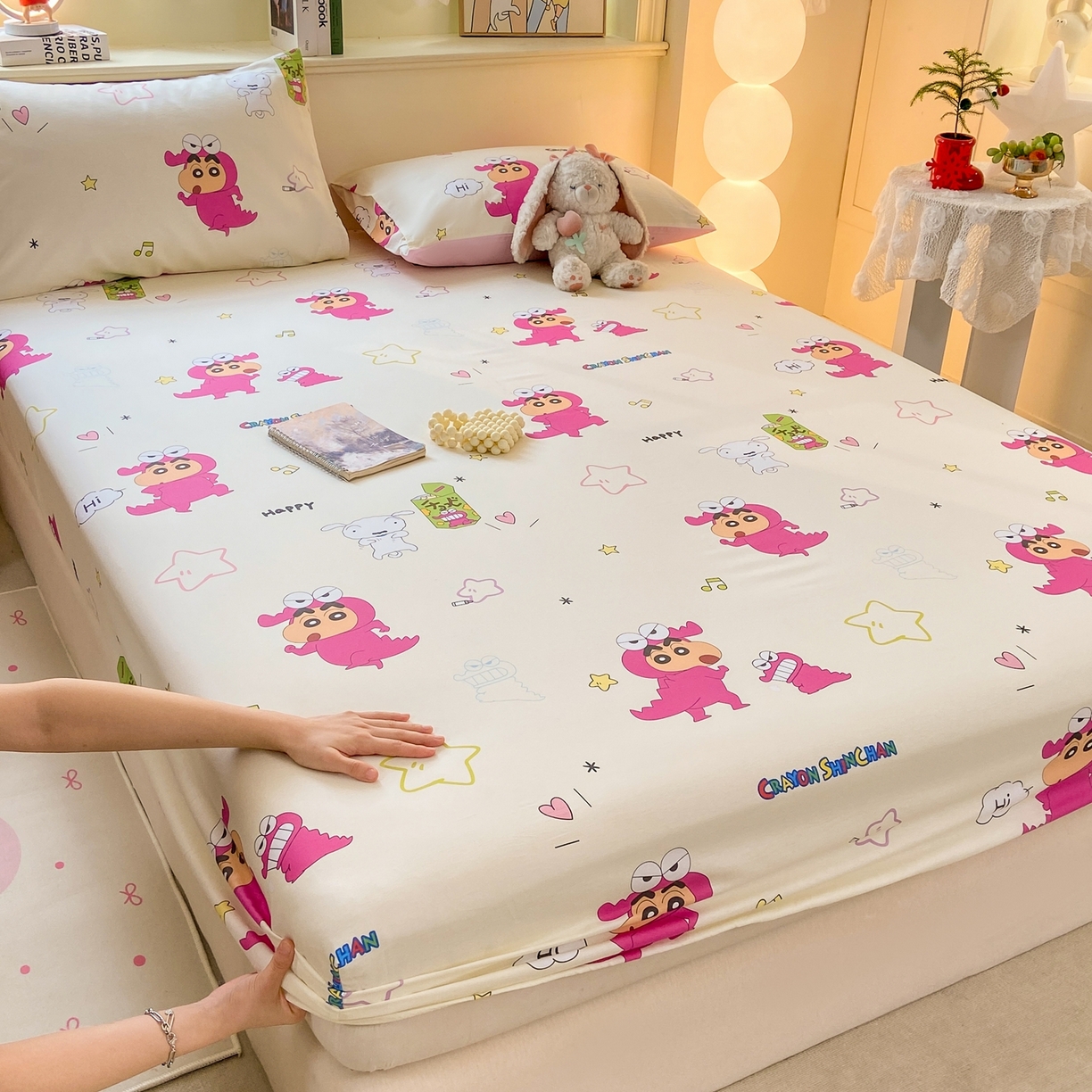 91家纺网 家纺一手货源 找家纺 （总）博雅 2026新款蜡笔小新正版授权全棉纯棉小版单床笠床笠单件