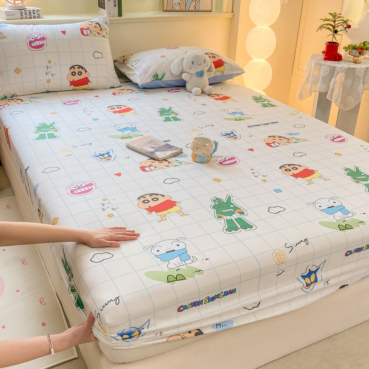 91家纺网 家纺一手货源 找家纺 （总）博雅 2026新款蜡笔小新正版授权全棉纯棉小版单床笠床笠单件