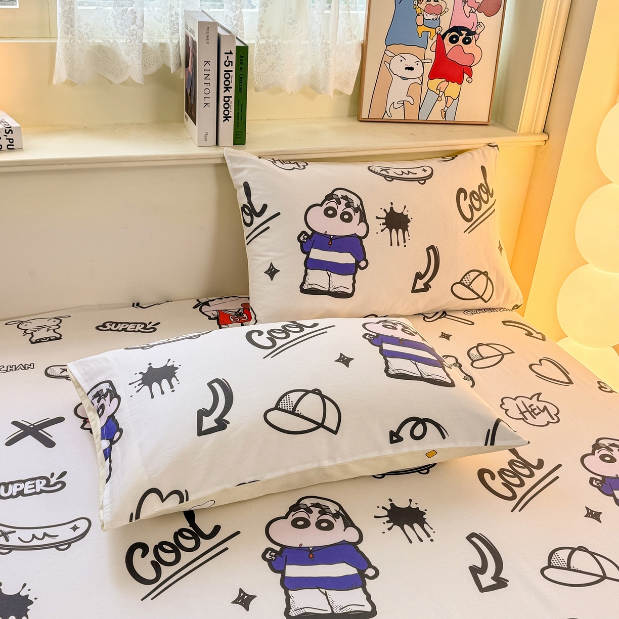 91家纺网 家纺一手货源 找家纺 博雅 2026新款蜡笔小新正版授权全棉纯棉小版单床笠床笠单件 小版-绘画蜡笔小新