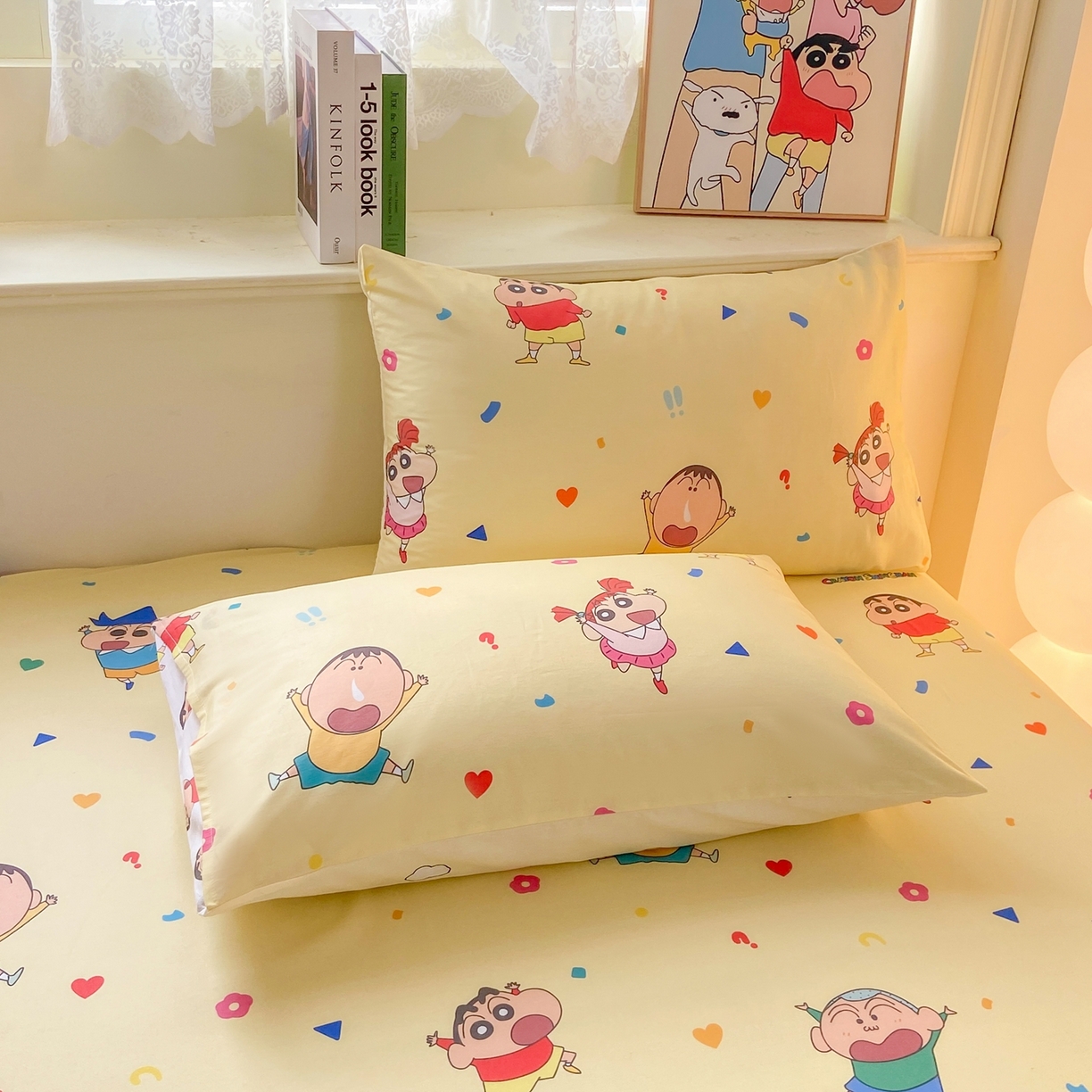 91家纺网 家纺一手货源 找家纺 博雅 2026新款蜡笔小新正版授权全棉纯棉小版单床笠床笠单件 小版-黄油蜡笔小新