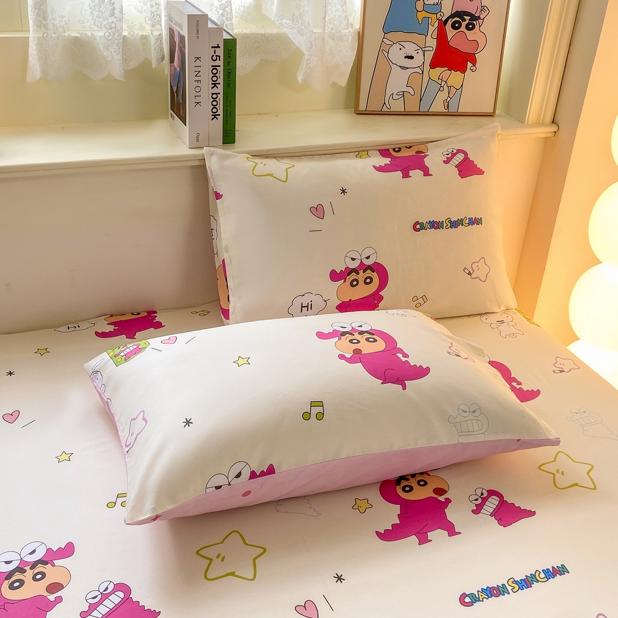 91家纺网 家纺一手货源 找家纺 博雅 2026新款蜡笔小新正版授权全棉纯棉小版单床笠床笠单件 小版-恐龙蜡笔小新