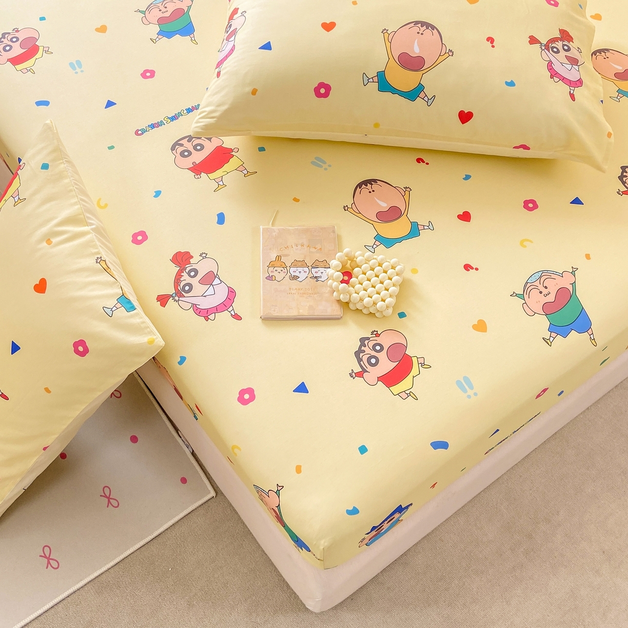 91家纺网 家纺一手货源 找家纺 博雅 2026新款蜡笔小新正版授权全棉纯棉小版单床笠床笠单件 小版-黄油蜡笔小新