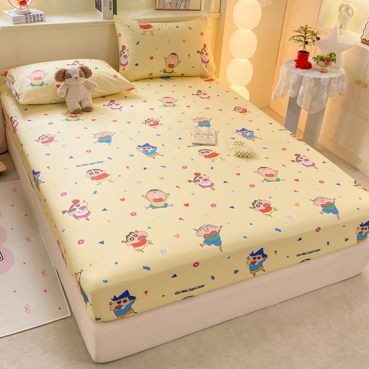 91家纺网 家纺一手货源 找家纺 博雅 2026新款蜡笔小新正版授权全棉纯棉小版单床笠床笠单件 小版-黄油蜡笔小新