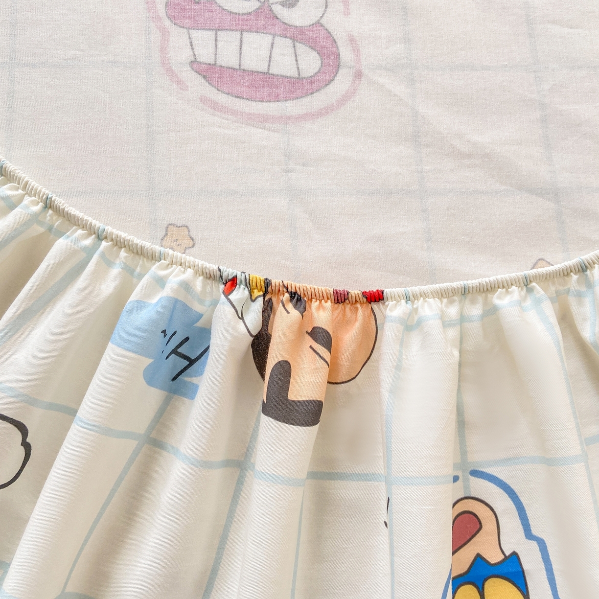 91家纺网 家纺一手货源 找家纺 博雅 2026新款蜡笔小新正版授权全棉纯棉小版单床笠床笠单件 小版-小新格子屋