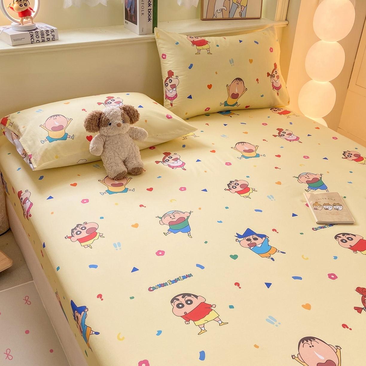 91家纺网 家纺一手货源 找家纺 博雅 2026新款蜡笔小新正版授权全棉纯棉小版单床笠床笠单件 小版-黄油蜡笔小新