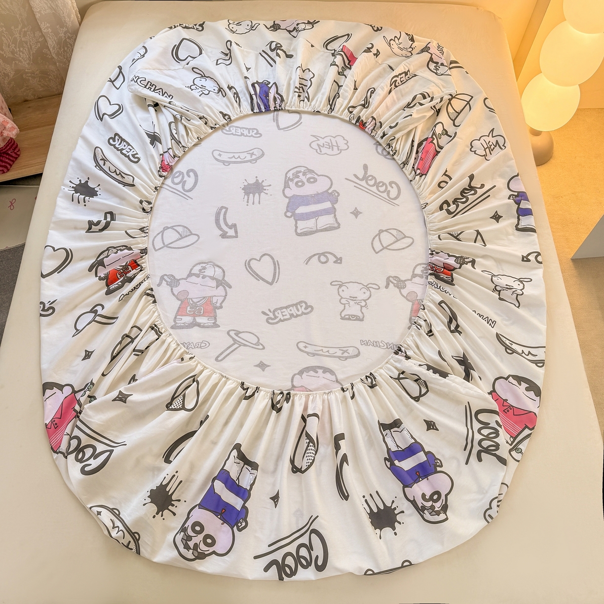 91家纺网 家纺一手货源 找家纺 博雅 2026新款蜡笔小新正版授权全棉纯棉小版单床笠床笠单件 小版-绘画蜡笔小新