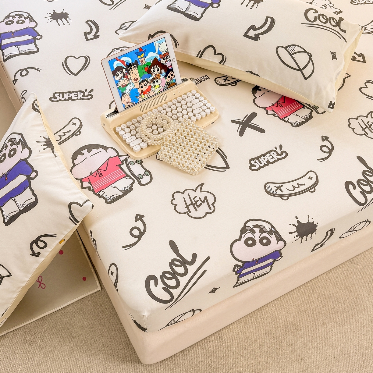 91家纺网 家纺一手货源 找家纺 博雅 2026新款蜡笔小新正版授权全棉纯棉小版单床笠床笠单件 小版-绘画蜡笔小新