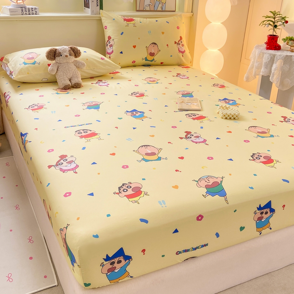 91家纺网 家纺一手货源 找家纺 博雅 2026新款蜡笔小新正版授权全棉纯棉小版单床笠床笠单件 小版-黄油蜡笔小新