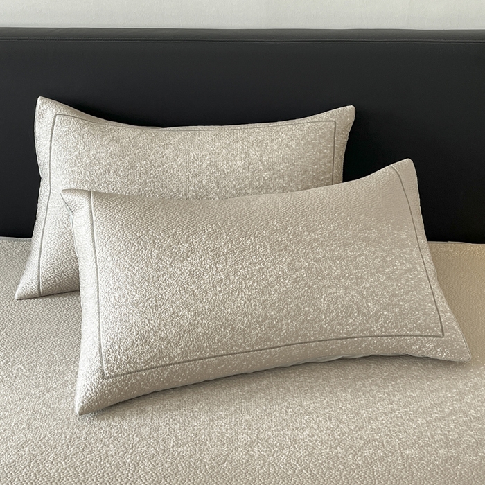 91家纺网 家纺一手货源 找家纺 雅居纺家纺 2026新款A类加厚三明治底星空提花凉感席床笠款凉席席子 星空-卡其