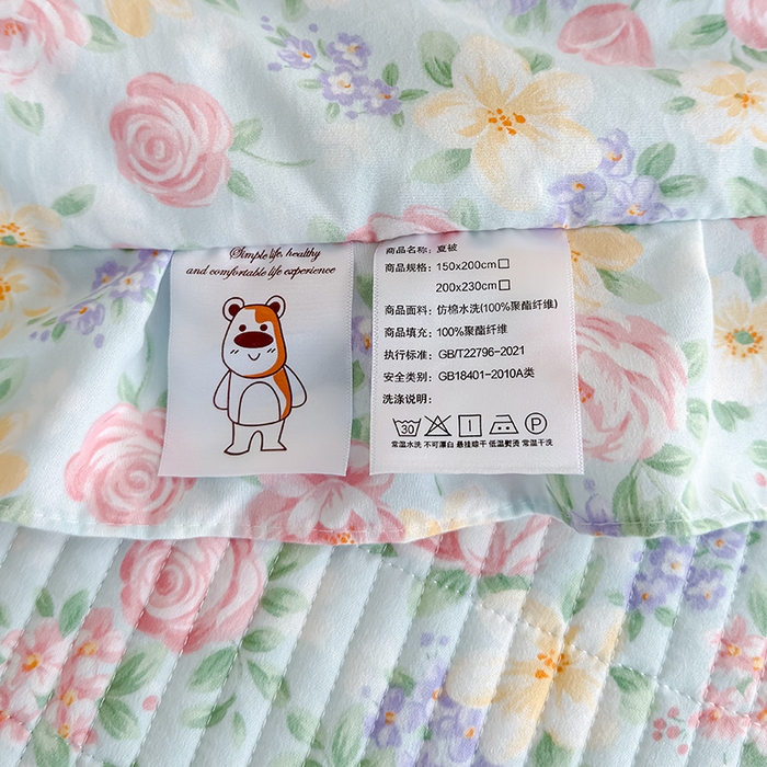 91家纺网 家纺一手货源 找家纺 归属 2026春夏新款古法仿棉夏被夏凉被空调被系列 雾漫玫瑰