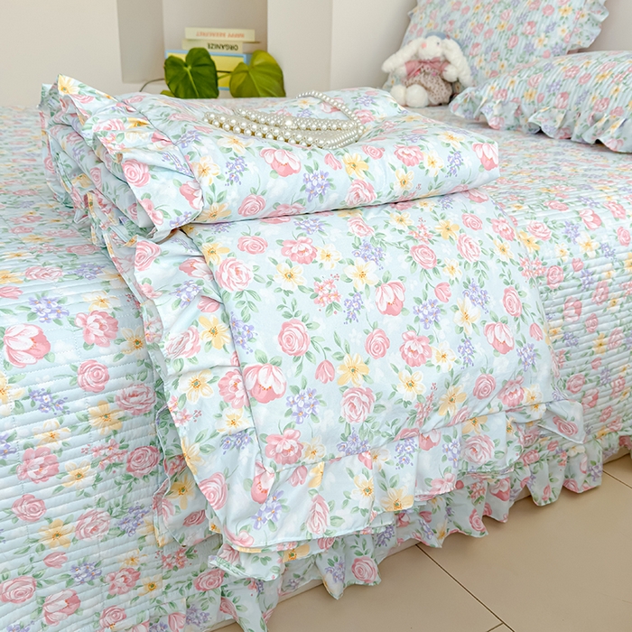 91家纺网 家纺一手货源 找家纺 归属 2026春夏新款古法仿棉夏被夏凉被空调被系列 雾漫玫瑰