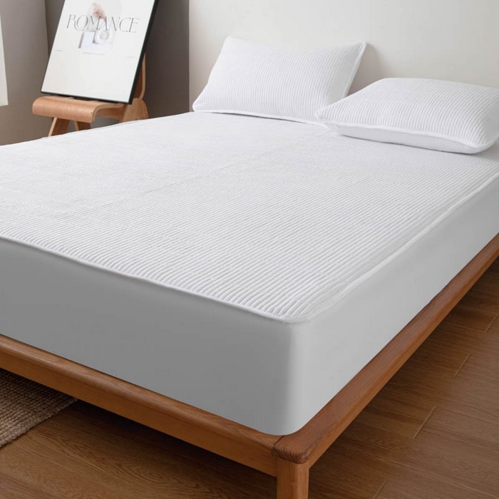 91家纺网 家纺一手货源 找家纺 （总）宇淳国际 2026新款美人条A类水洗棉夹棉床笠三件套