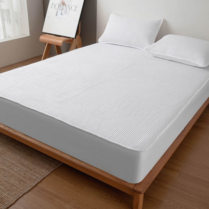 91家纺网 家纺一手货源 找家纺 （总）宇淳国际 2026新款美人条A类水洗棉夹棉床笠三件套