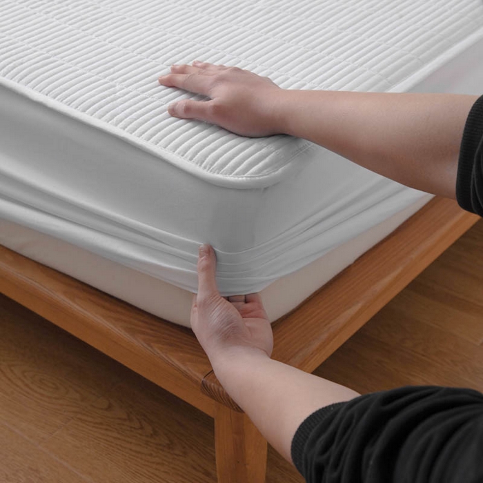 91家纺网 家纺一手货源 找家纺 （总）宇淳国际 2026新款美人条A类水洗棉夹棉床笠三件套