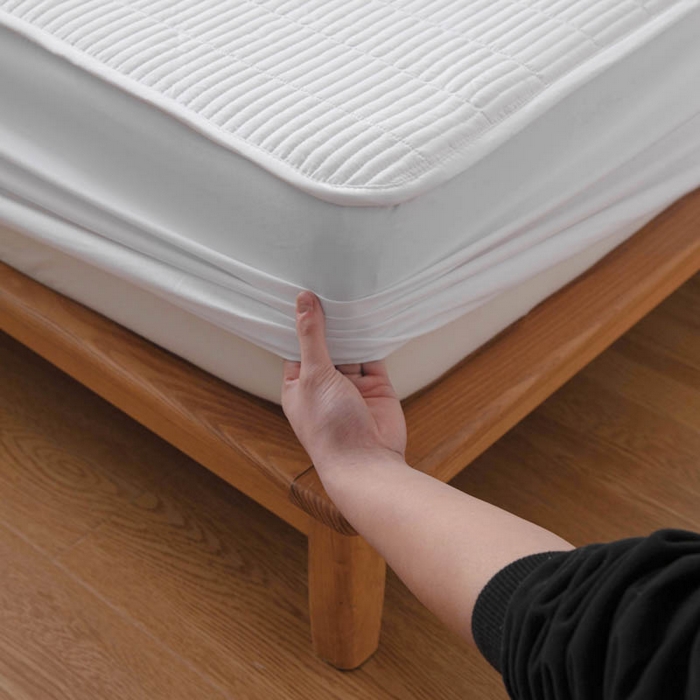 91家纺网 家纺一手货源 找家纺 （总）宇淳国际 2026新款美人条A类水洗棉夹棉床笠三件套